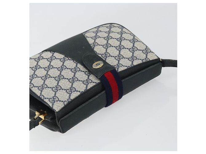 Gucci Borsa Sherry Line GG Supreme in PVC Navy Oro Rosso 10 02 024 Auth 157757 D'oro Blu navy - vista 6