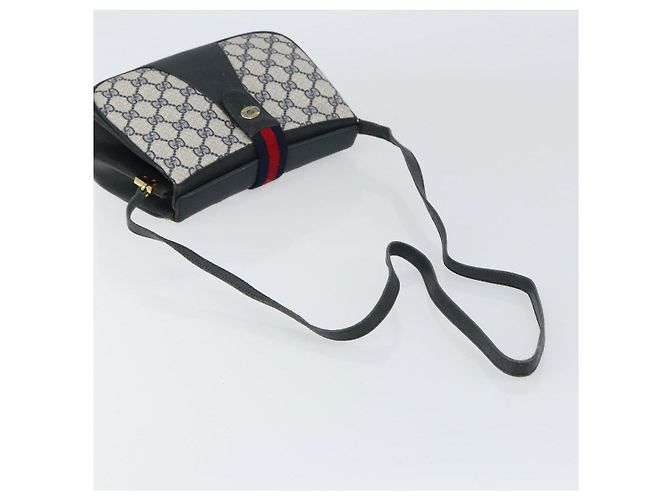 Gucci Borsa Sherry Line GG Supreme in PVC Navy Oro Rosso 10 02 024 Auth 157757 D'oro Blu navy - vista 7
