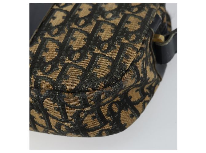 Borsa a Spalla in Tela Trotter Christian Dior Blu Navy Oro Auth 160817 D'oro - vista 10