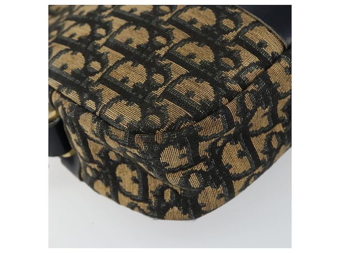 Borsa a Spalla in Tela Trotter Christian Dior Blu Navy Oro Auth 160817 D'oro - vista 11