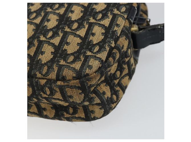 Borsa a Spalla in Tela Trotter Christian Dior Blu Navy Oro Auth 160817 D'oro - vista 12