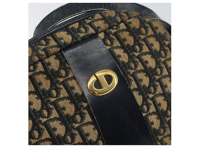 Borsa a Spalla in Tela Trotter Christian Dior Blu Navy Oro Auth 160817 D'oro - vista 14