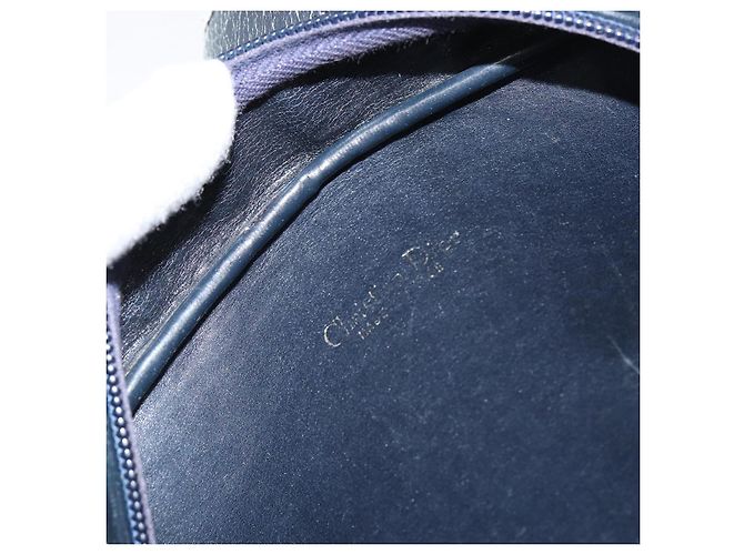 Borsa a Spalla in Tela Trotter Christian Dior Blu Navy Oro Auth 160817 D'oro - vista 16