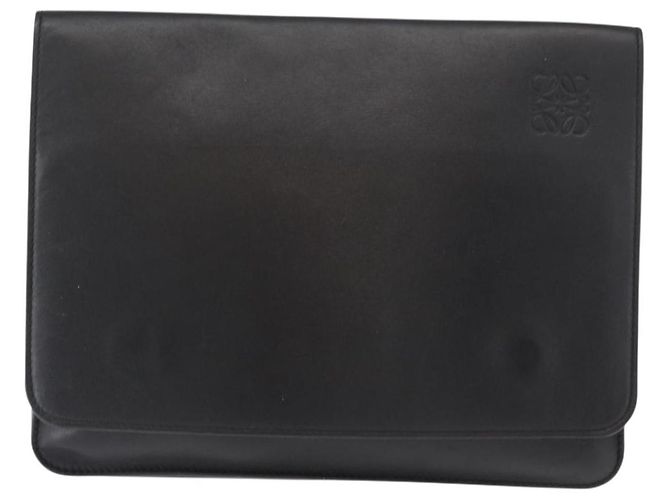LOEWE Anagram Schultertasche Leder Schwarz Silber Auth BA8031 - Ansicht 13