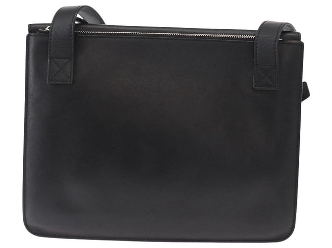 LOEWE Anagram Schultertasche Leder Schwarz Silber Auth BA8031 - Ansicht 2
