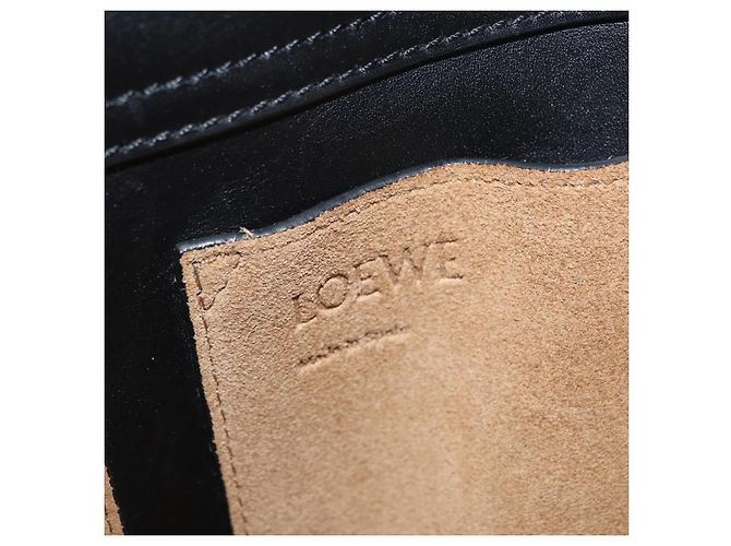 LOEWE Anagram Schultertasche Leder Schwarz Silber Auth BA8031 - Ansicht 20