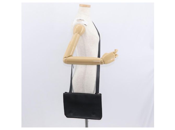 LOEWE Anagram Schultertasche Leder Schwarz Silber Auth BA8031 - Ansicht 25