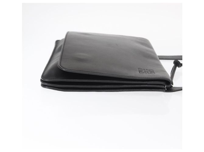LOEWE Anagram Schultertasche Leder Schwarz Silber Auth BA8031 - Ansicht 3
