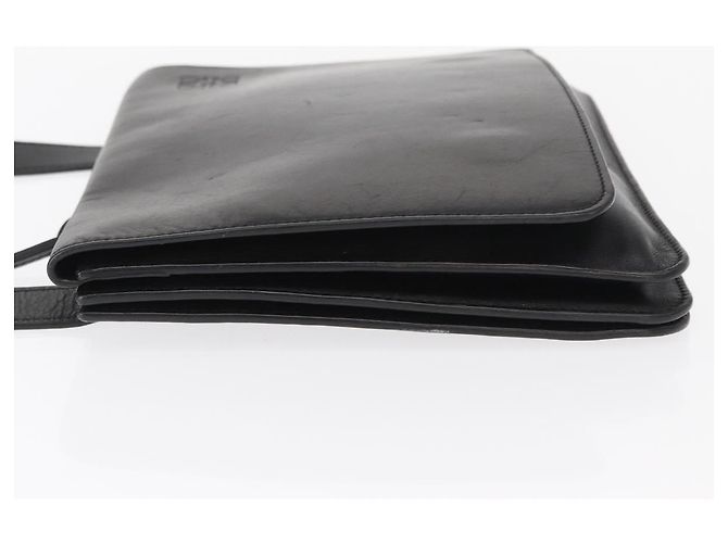 LOEWE Anagram Schultertasche Leder Schwarz Silber Auth BA8031 - Ansicht 4