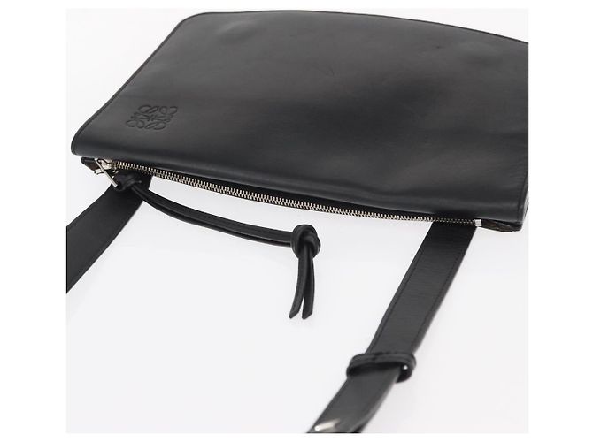 LOEWE Anagram Schultertasche Leder Schwarz Silber Auth BA8031 - Ansicht 6