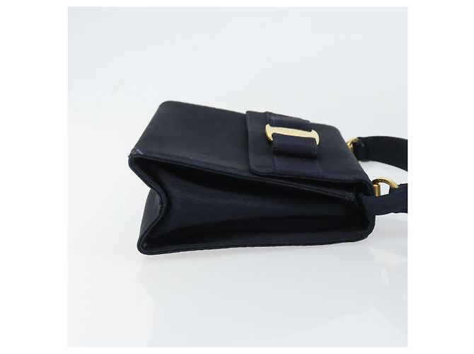 Borsa Vala in Canvas 2way Salvatore Ferragamo Blu Navy Oro Auth 158410 D'oro - vista 4