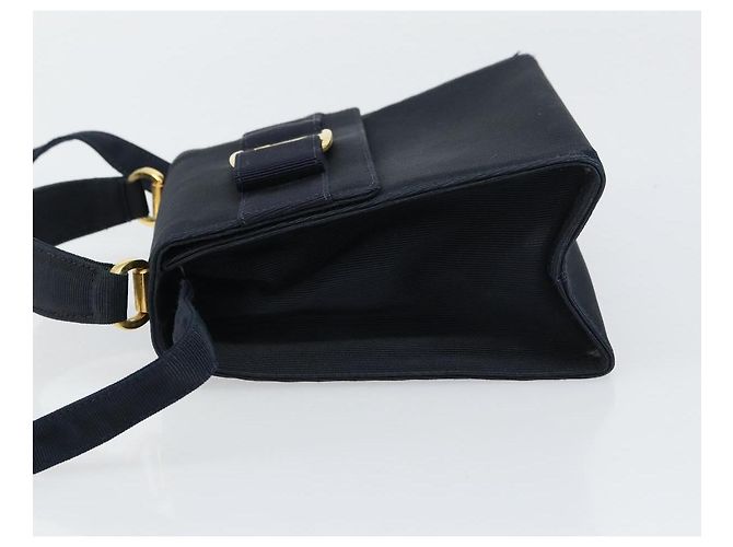 Borsa Vala in Canvas 2way Salvatore Ferragamo Blu Navy Oro Auth 158410 D'oro - vista 5