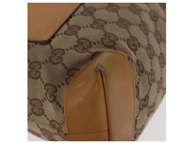 Borsa Tote GG Canvas Gucci Beige Argento 019 0402 1705 Auth ka1063 - vista 10