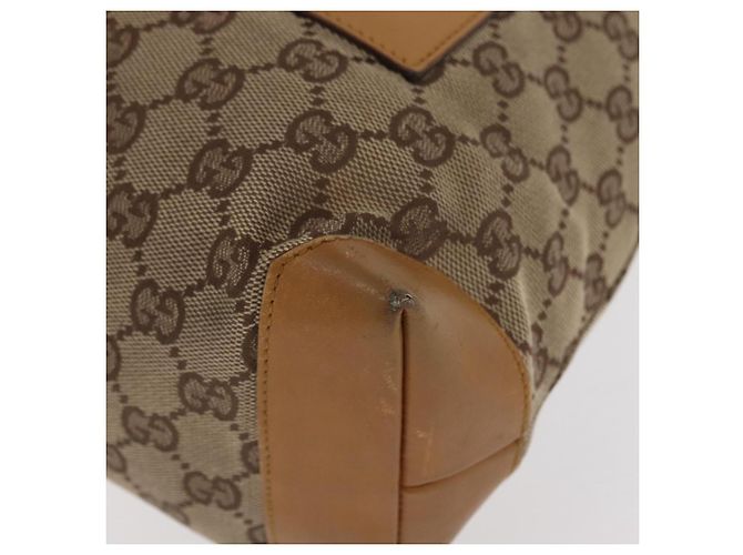 Borsa Tote GG Canvas Gucci Beige Argento 019 0402 1705 Auth ka1063 - vista 11