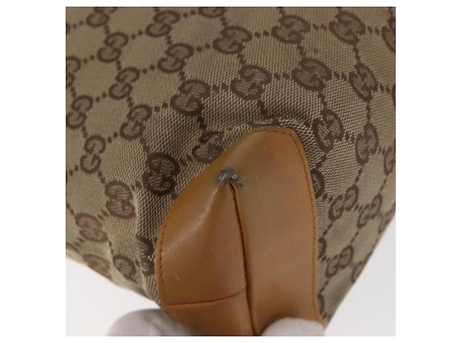 Borsa Tote GG Canvas Gucci Beige Argento 019 0402 1705 Auth ka1063 - vista 12