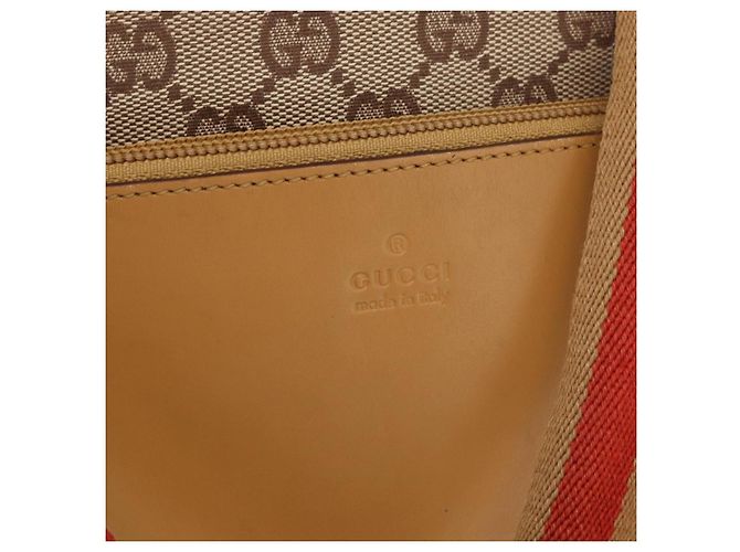 Borsa Tote GG Canvas Gucci Beige Argento 019 0402 1705 Auth ka1063 - vista 14