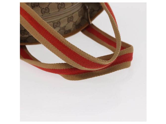 Borsa Tote GG Canvas Gucci Beige Argento 019 0402 1705 Auth ka1063 - vista 7
