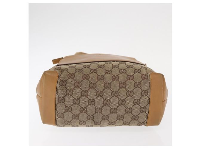 Borsa Tote GG Canvas Gucci Beige Argento 019 0402 1705 Auth ka1063 - vista 9