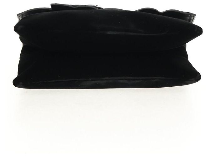 Bolso de Hombro CHANEL Chain Camellia No.5 Terciopelo Negro Plata CC Auth 159584V - vista 10