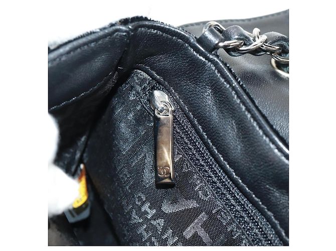 Bolso de Hombro CHANEL Chain Camellia No.5 Terciopelo Negro Plata CC Auth 159584V - vista 22