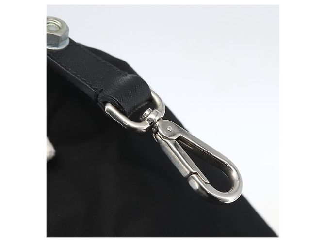 Borsa Tote PRADA Nylon Nero Argento Auth 160710 - vista 15