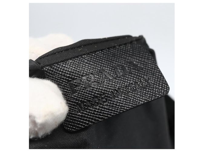 Borsa Tote PRADA Nylon Nero Argento Auth 160710 - vista 21