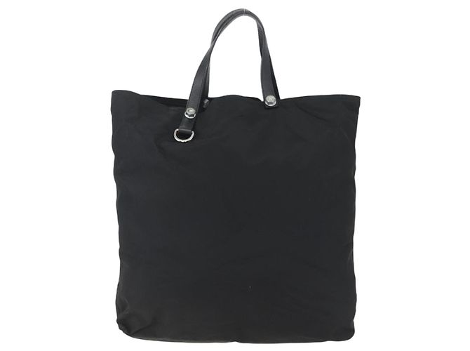 Borsa Tote PRADA Nylon Nero Argento Auth 160710 - vista 3