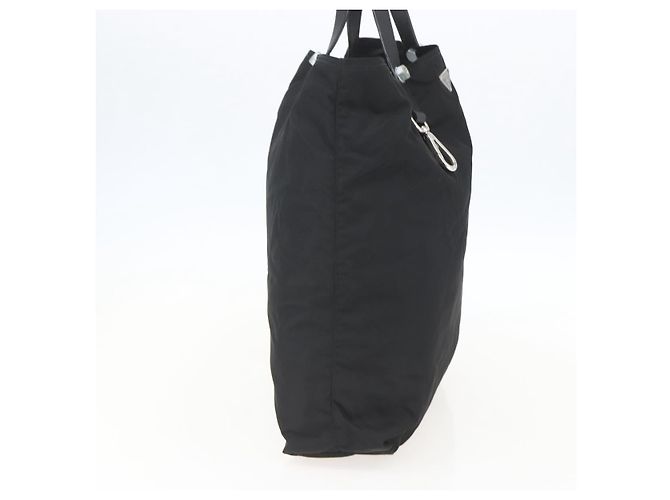 Borsa Tote PRADA Nylon Nero Argento Auth 160710 - vista 4