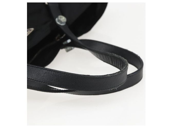 Borsa Tote PRADA Nylon Nero Argento Auth 160710 - vista 7