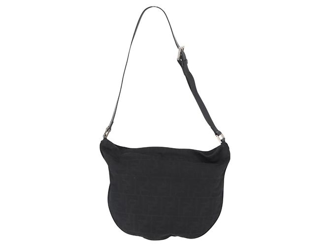 FENDI Zucca Canvas Schultertasche Schwarz Silber Auth 156481 - Ansicht 3
