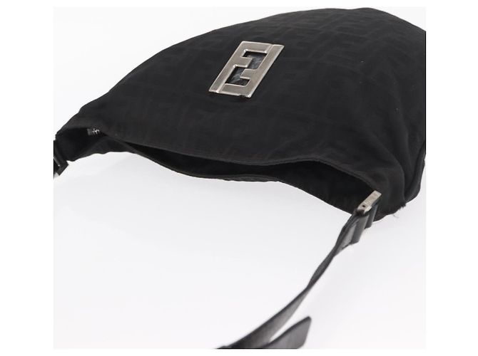 FENDI Zucca Canvas Schultertasche Schwarz Silber Auth 156481 - Ansicht 7