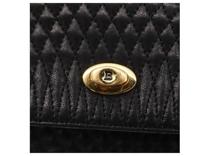 BALLY Borsa a mano in pelle nera e oro Auth ka1020 Nero D'oro - vista 14