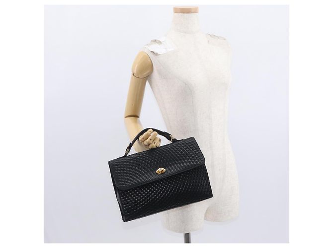 BALLY Borsa a mano in pelle nera e oro Auth ka1020 Nero D'oro - vista 22
