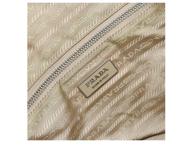 Prada Tote Bag aus Nylon Beige Silber authentisch bs32083 - Ansicht 19