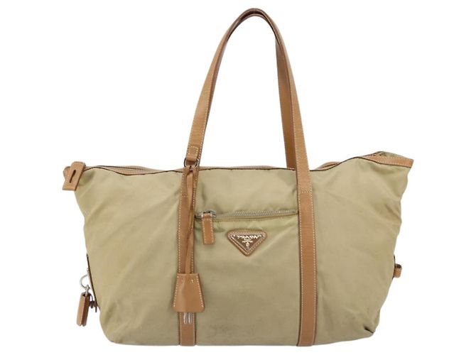 Prada Tote Bag aus Nylon Beige Silber authentisch bs32083 - Ansicht 2