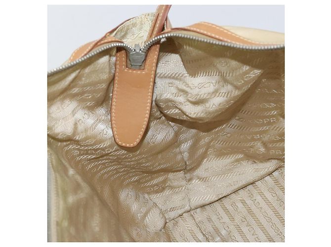 Prada Tote Bag aus Nylon Beige Silber authentisch bs32083 - Ansicht 21