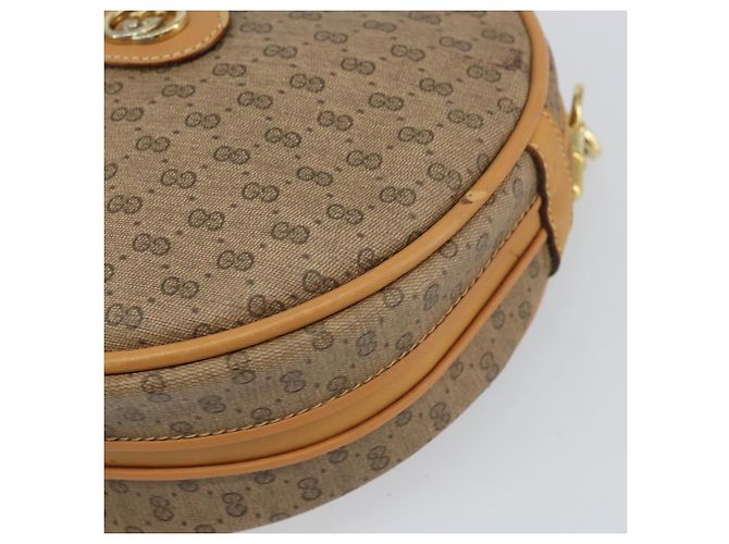 Gucci Borsa a Spalla Micro GG Supreme PVC Beige Oro 07 37 5575 Auth bs32050 D'oro - vista 10