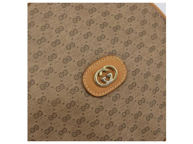 Gucci Borsa a Spalla Micro GG Supreme PVC Beige Oro 07 37 5575 Auth bs32050 D'oro - vista 14