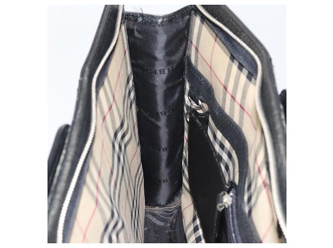 Borsa da lavoro in pelle nera BURBERRY Auth 160724 Nero - vista 17