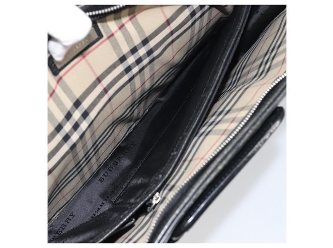 Borsa da lavoro in pelle nera BURBERRY Auth 160724 Nero - vista 19