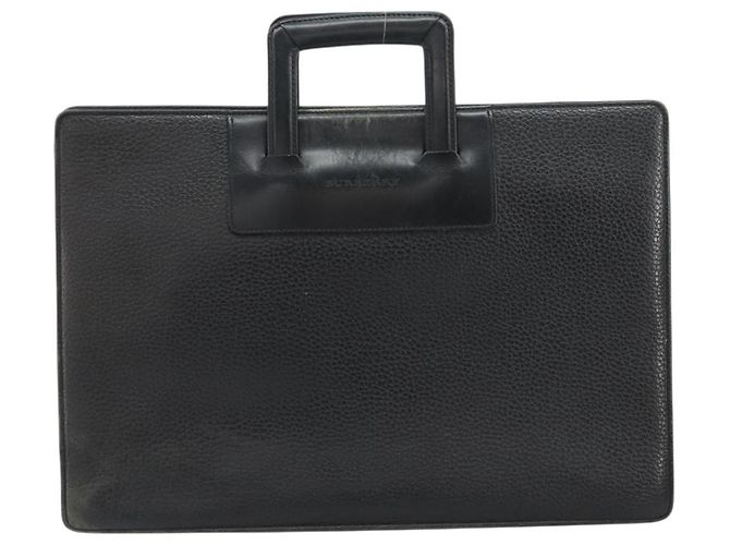 Borsa da lavoro in pelle nera BURBERRY Auth 160724 Nero - vista 2