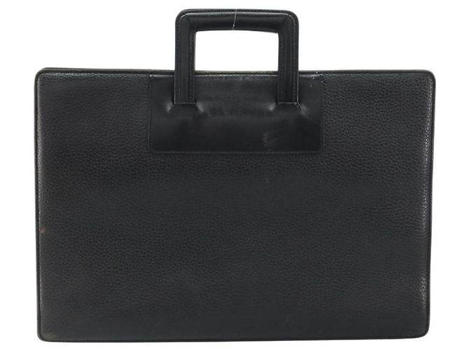 Borsa da lavoro in pelle nera BURBERRY Auth 160724 Nero - vista 3