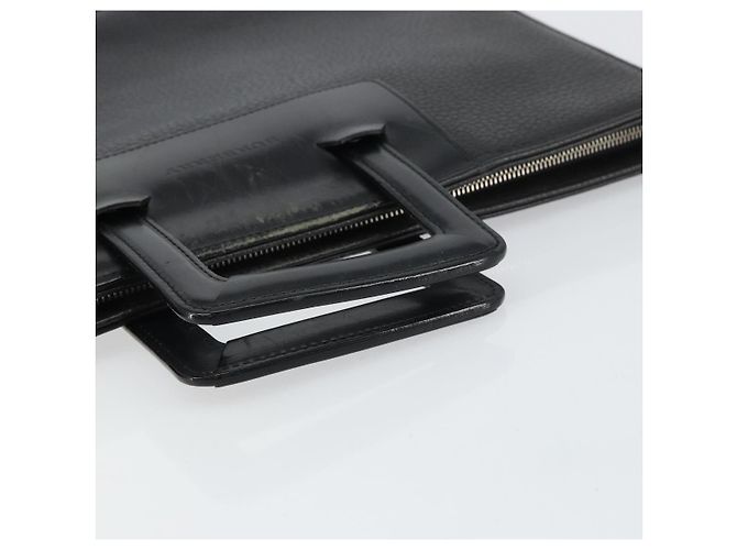 Borsa da lavoro in pelle nera BURBERRY Auth 160724 Nero - vista 7