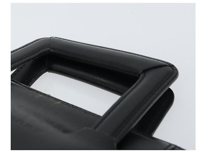 Borsa da lavoro in pelle nera BURBERRY Auth 160724 Nero - vista 8