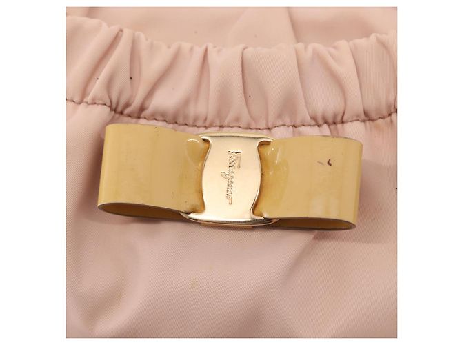 Borsa a mano Vala in nylon 2 in 1 Salvatore Ferragamo rosa oro Auth bs32036 D'oro - vista 16