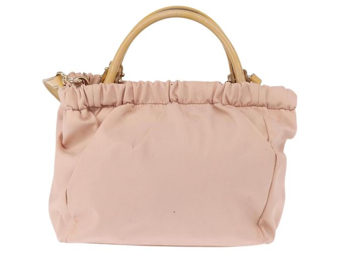 Borsa a mano Vala in nylon 2 in 1 Salvatore Ferragamo rosa oro Auth bs32036 D'oro - vista 3