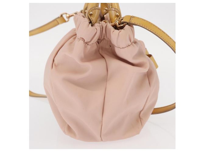 Borsa a mano Vala in nylon 2 in 1 Salvatore Ferragamo rosa oro Auth bs32036 D'oro - vista 5