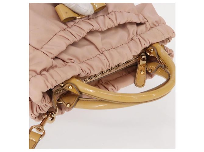 Borsa a mano Vala in nylon 2 in 1 Salvatore Ferragamo rosa oro Auth bs32036 D'oro - vista 6
