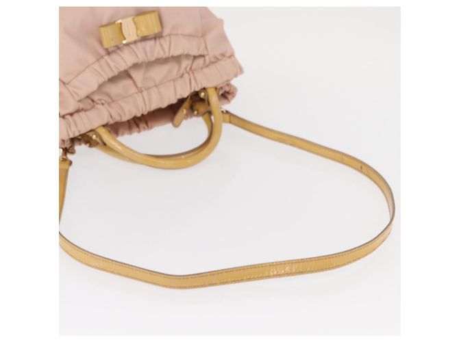 Borsa a mano Vala in nylon 2 in 1 Salvatore Ferragamo rosa oro Auth bs32036 D'oro - vista 9