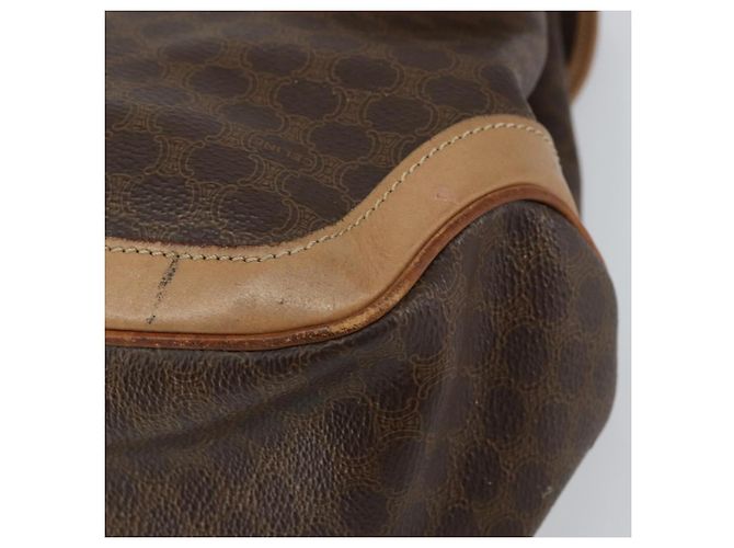 Céline Borsa a mano in tela Macadam CELINE in pelle PVC marrone oro Auth 158419 D'oro - vista 10